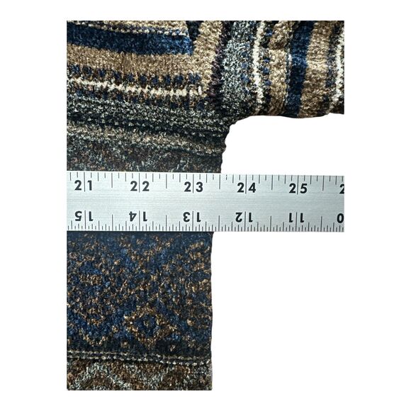 Vintage 90s Silverlake Knit Striped Crewneck Sweater Men’s L Warm Retro Pullover - Picture 5 of 6